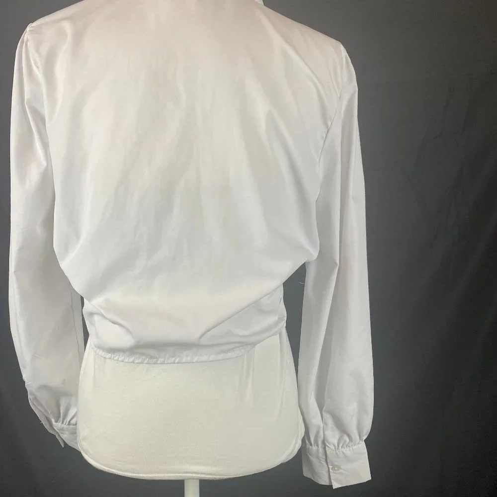 TRUTH NYC Long Sleeve White Tie Front Blouse, Size L. - Picture 6 of 10